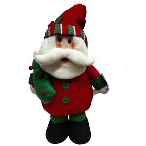 Santa Claus Figurine Plush 22” Tall Holiday Decor Free Standing New